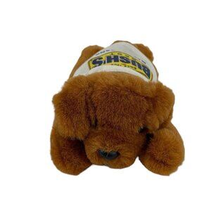 Bush's Baked Beans Duke Brown Dog 8” Plush Stuffed Animal White T-Shirt Laying